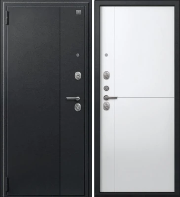 Дверь A-05 черный сатин - кашемир белый